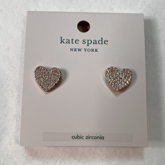 (NWT!) Kate Spade “Yours Truly” Rose Gold Heart Stud Earrings